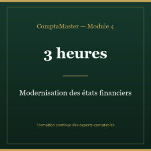 ComptaMaster — Module 4 — Modernisation des états financiers (3 h)